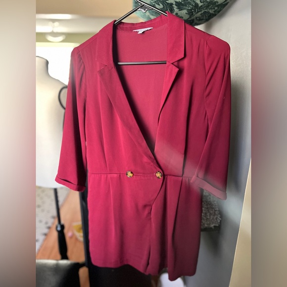 Burgundy Blazer Romper - Picture 1 of 7